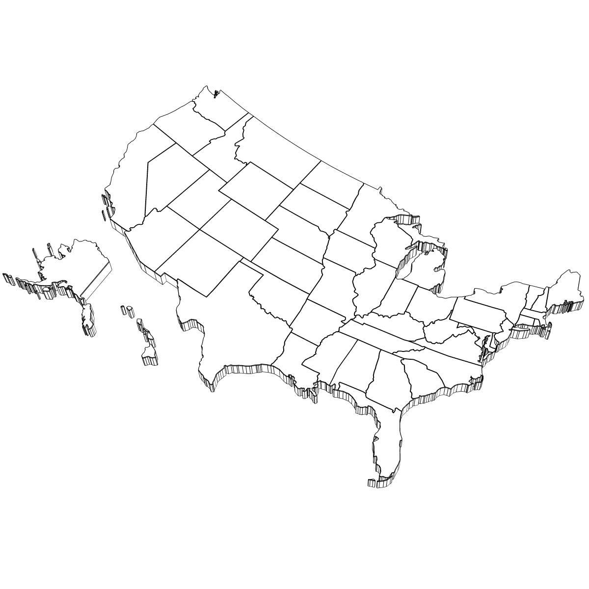 Сша 3d карта