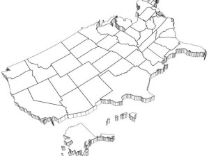 3d united states of america map Modelo 3D