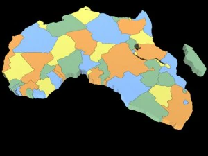 mapa de &aacute;frica Modelo 3D