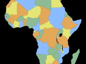 mapa de &aacute;frica Modelo 3D