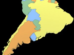 South america map 3D Model
