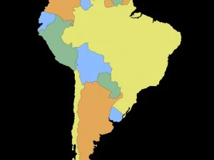 South america map 3D Model