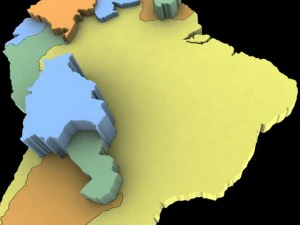 South america map 3D Model