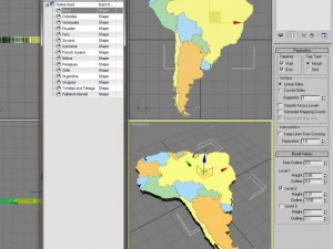 South america map 3D Model