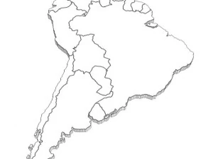 South america map 3D Model