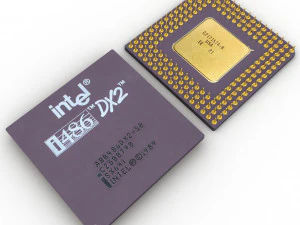 i486 dx2 सीपीयू प्रोसेसर 3D मॉडल