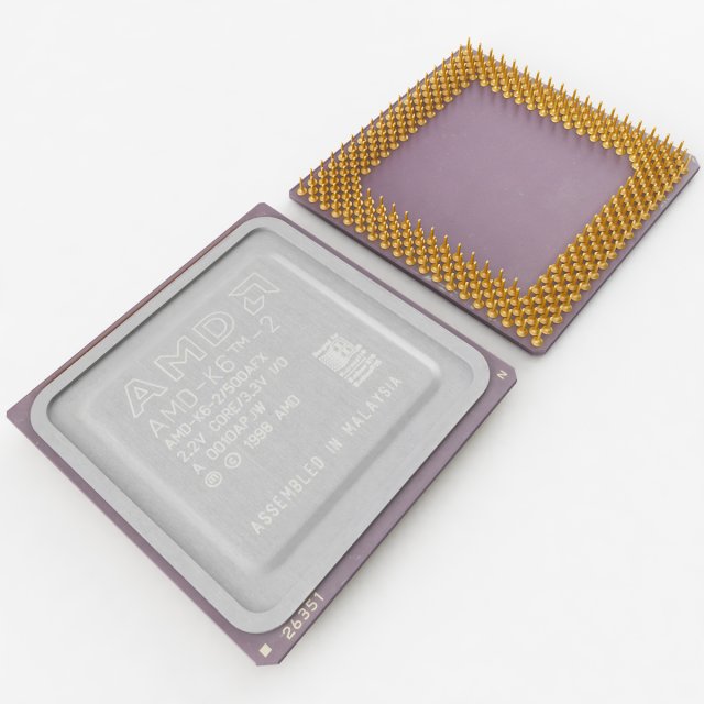 amd k6-2 cpu 3D 模型 .c4d .max .obj .3ds .fbx .stl .blend 