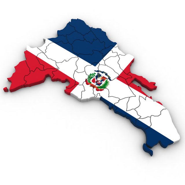 3d political map of the dominican republic 3D Model in Terrain 3DExport