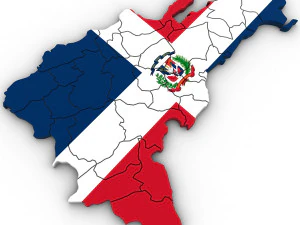 Mapa pol&iacute;tico 3d de la rep&uacute;blica dominicana. Modelo 3D