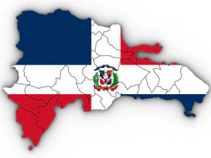 Mapa pol&iacute;tico 3d de la rep&uacute;blica dominicana. Modelo 3D