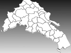 Mapa pol&iacute;tico 3d de la rep&uacute;blica dominicana. Modelo 3D