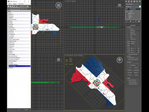 Mapa pol&iacute;tico 3d de la rep&uacute;blica dominicana. Modelo 3D
