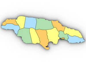 3d political map of jamaica 3D Model