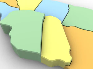 3d political map of jamaica 3D Model