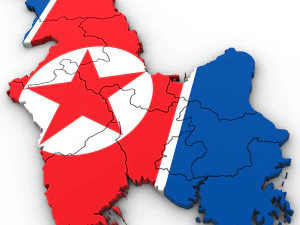 3D политическая карта Северной Кореи 3D Модель