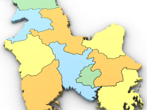 3d political map of north korea Modelo 3D