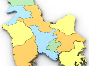 3D политическая карта Северной Кореи 3D Модель