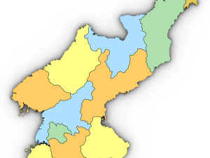 3D политическая карта Северной Кореи 3D Модель