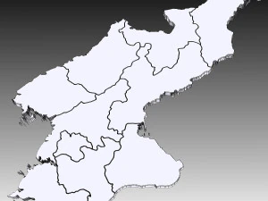 3D политическая карта Северной Кореи 3D Модель