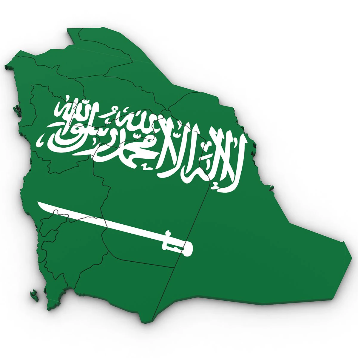3d political map of saudi arabia 3D Model .c4d .max .obj .3ds .fbx .stl .blend