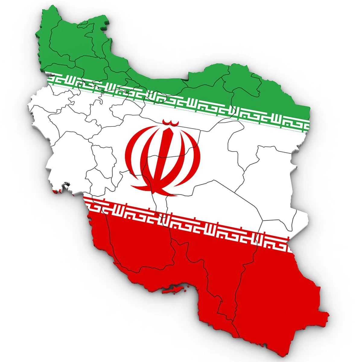 3d political map of iran 3D Model .c4d .max .obj .3ds .fbx .stl .blend