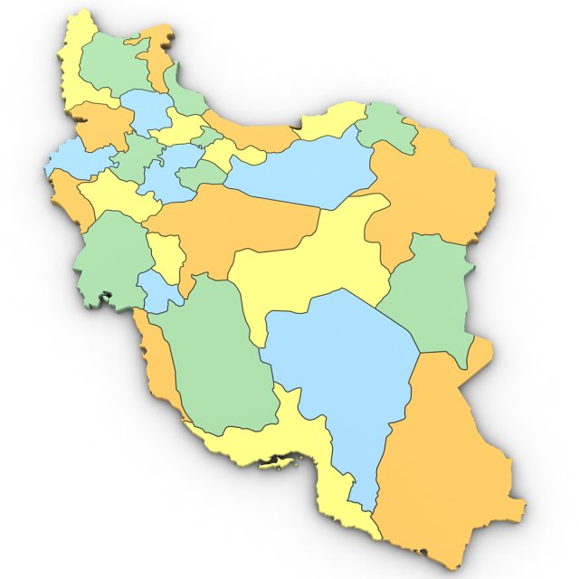 3d political map of iran 3D Model in Terrain 3DExport