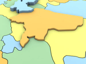 3d political map of iran 3D Model