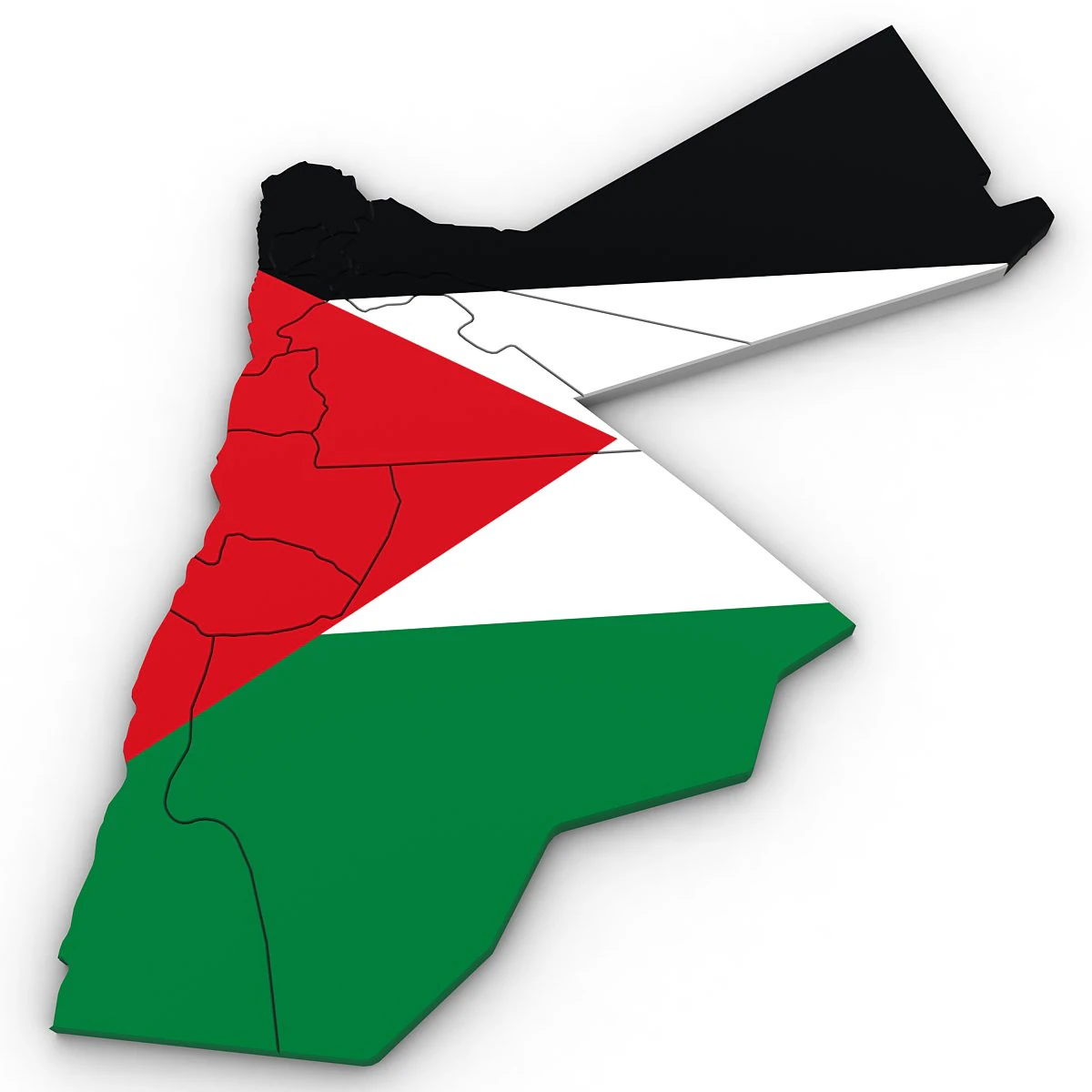 3d political map of jordan 3D Model .c4d .max .obj .3ds .fbx .stl .blend 