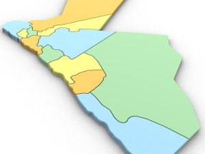 3d political map of jordan 3D Model