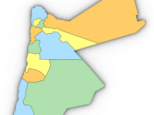 3d political map of jordan 3D Model