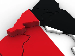 3d political map of jordan 3D Model