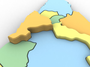 3d political map of jordan 3D Model