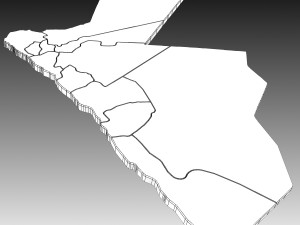 3d political map of jordan 3D Model