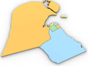 3d political map of kuwait 3D Model