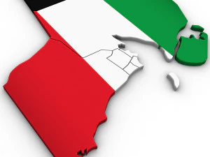 3d political map of kuwait 3D Model