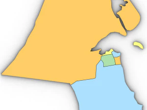 3d political map of kuwait 3D Model