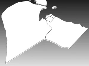 3d political map of kuwait 3D Model