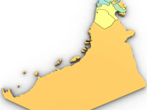 3d political map of united arab emirates 3D Model