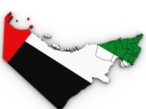 3d political map of united arab emirates 3D Model