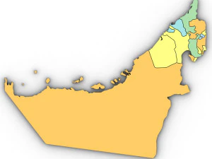 3d political map of united arab emirates 3D Model