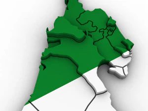 3d political map of united arab emirates 3D Model
