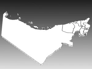 3d political map of united arab emirates 3D Model