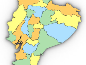 3d political map of ecuador 3Dモデル