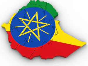 3D politische Karte von &Auml;thiopien 3D Modell