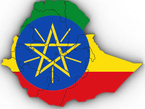 3D politische Karte von &Auml;thiopien 3D Modell