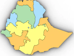 3D politische Karte von &Auml;thiopien 3D Modell