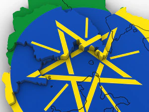 3D politische Karte von &Auml;thiopien 3D Modell