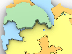 3D politische Karte von &Auml;thiopien 3D Modell