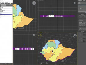 3D politische Karte von &Auml;thiopien 3D Modell
