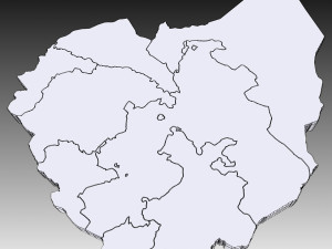 3d political map of ethiopia 3D Model